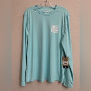 Chubbies The Kind of a Big Teal Sun Crew Sun Shirt Rashguard UPF 50+ - Size M